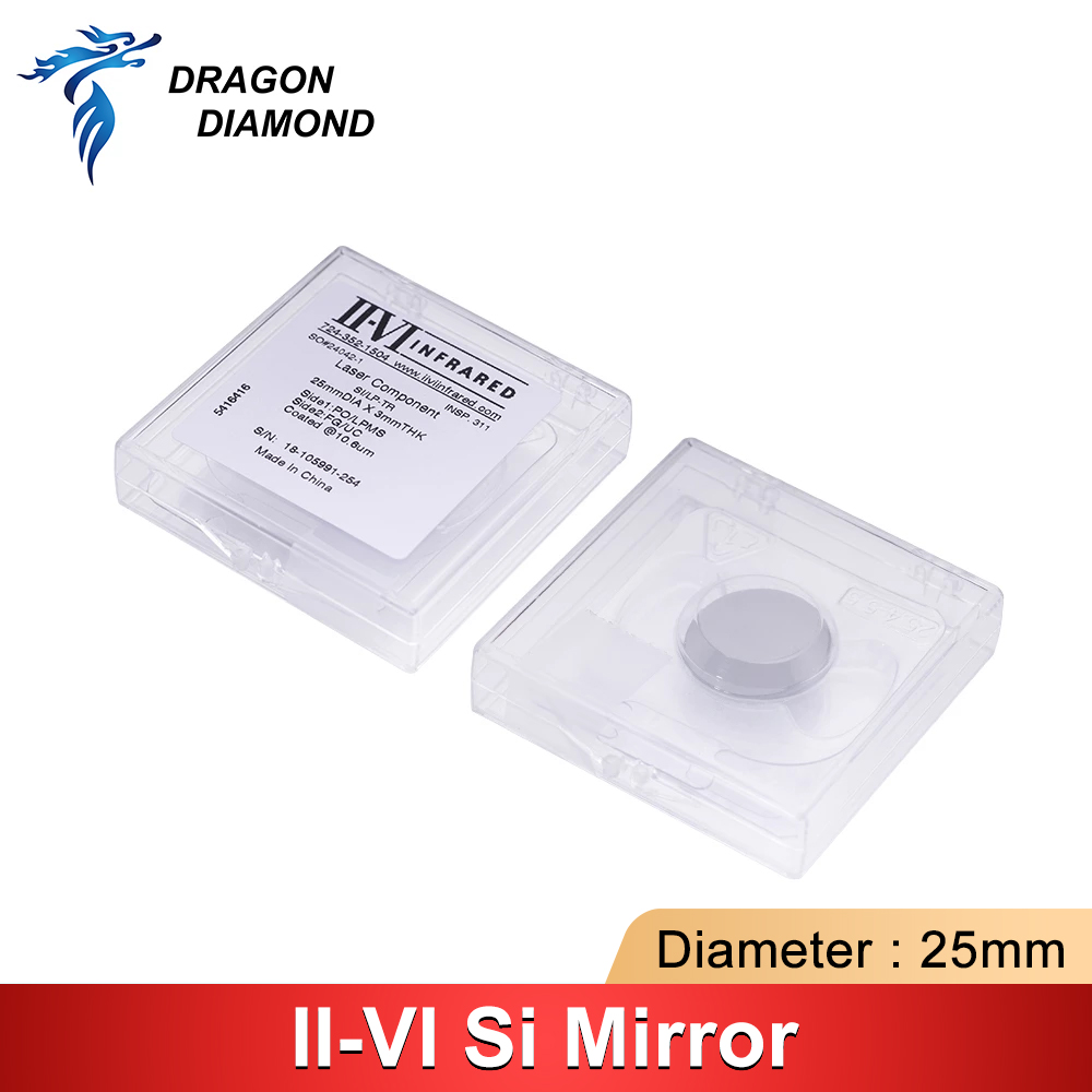 Co2 Laser Mirror - II-VI อินฟราเรด Si เลเซอร์กระจกสะท้อนแสง25มม.ความหนา3มม.Co2สะท้อนแสงสำหรับ Co2ตัดแกะสลักเครื่อง