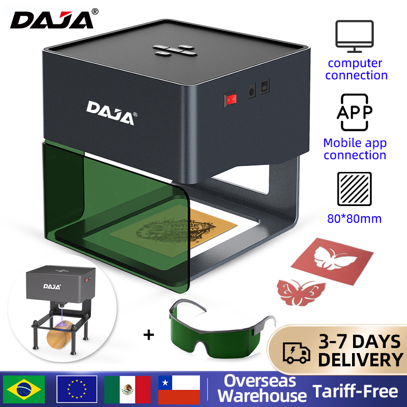 Industrial Handheld Laser - DAJA DJ6 มินิแบบพกพาเลเซอร์แกะสลัก DIY เครื่องบลูทูธทาสีแท็กสุนัขกระดาษหนังไม้พลาสติกโลโก้เครื่อง CNC