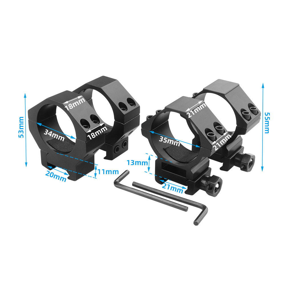 Industrial Laser Gun - วงแหวนยึดกล้องเล็งปืนไรเฟิลขนาด 35 มม./34 มม. สำหรับรางขนาด 20