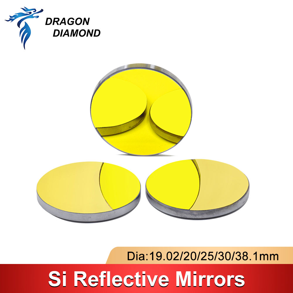 Co2 Laser Mirror - มังกรเพชร3Pcs ซิลิโคน CO2เลเซอร์กระจกสะท้อนแสง Dia.19.05/20/25/30 /38.1มม.สำหรับตัดเลเซอร์แกะสลักเครื่อง
