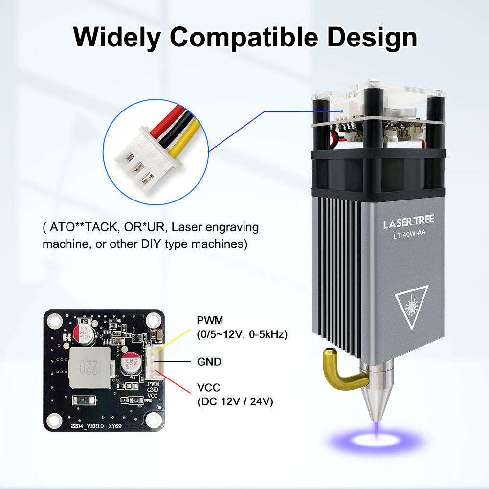ต้นไม้เลเซอร์ 5W โมดูลเลเซอร์  - Metal Laser Cutter Head บทวิจารณ์และราคา