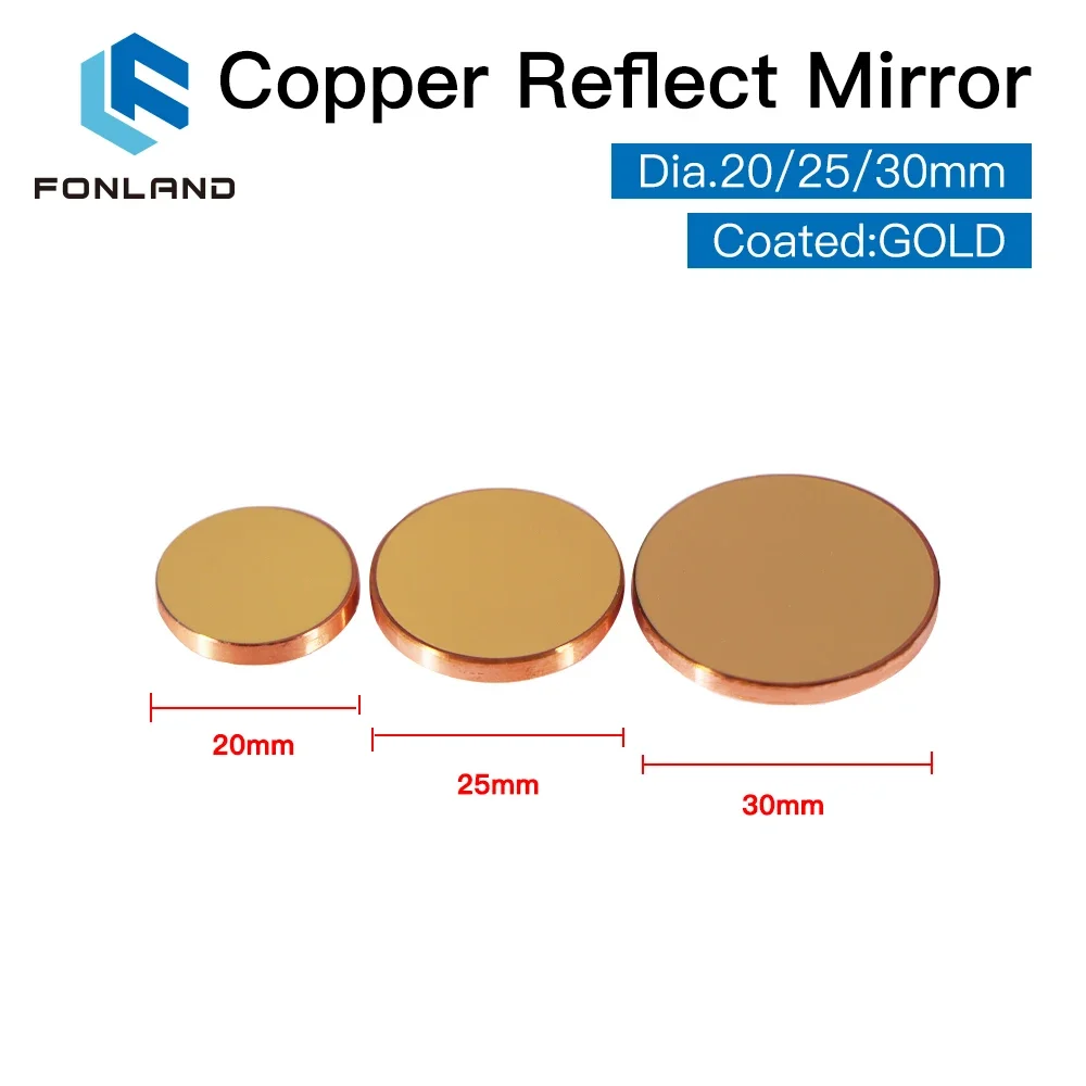 3ชิ้นฟองแลนด์สะท้อนแสงสีทองแดง - Co2 Laser Mirror บทวิจารณ์และราคา